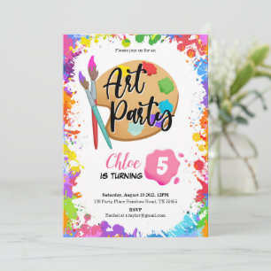 Art Birthday Party Invitation 