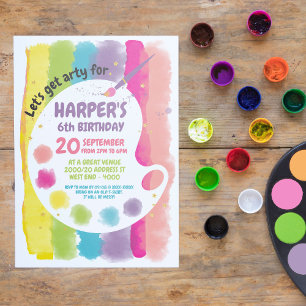 Art Birthday Party Invitation