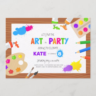 Art Birthday Party - Invitation