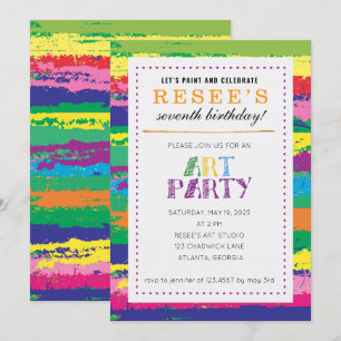Art Birthday Party Invitation