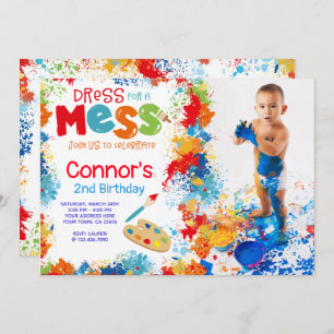 Art Birthday Party Invitation with Photo