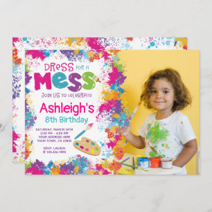 Art Birthday Party Invitation with Photo