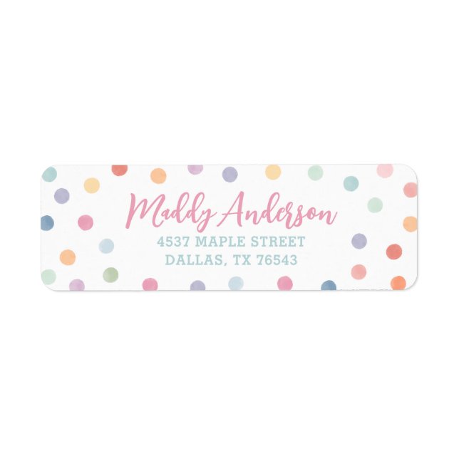 Art Birthday Party Return Address Label (Front)
