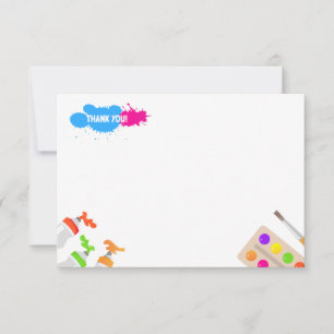 Art Birthday Party - Thank You Note Card