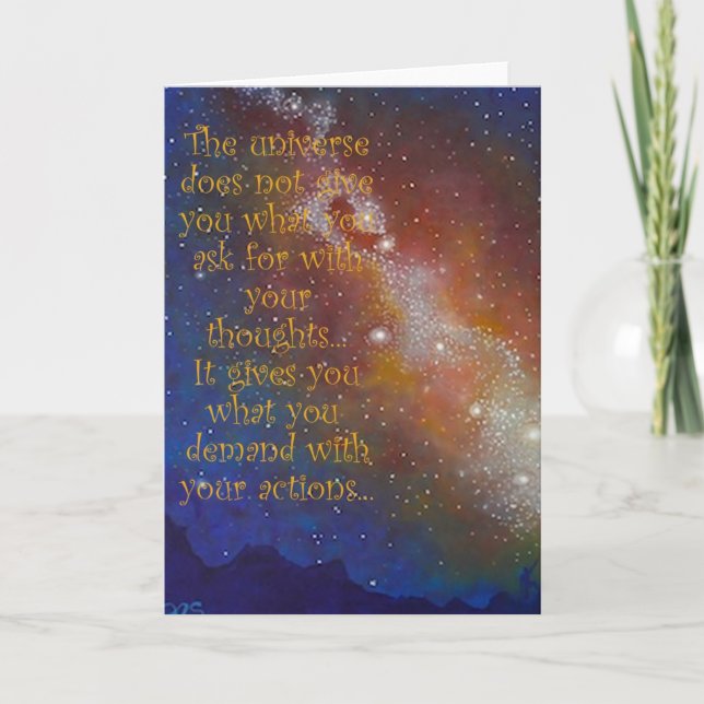 Art Blank Greeting Card, Galaxy, Space, Quote Card (Front)