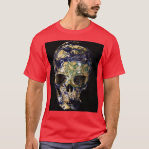 Art Blue Green Skull Stone T-Shirt