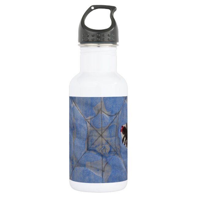 Art by Children, Spider with cobweb, drawing 532 Ml Water Bottle (Front)