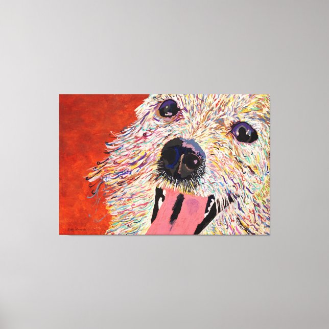 Art by Debbie Davidsohn - Dog Art - Wrapped Canvas (Front)