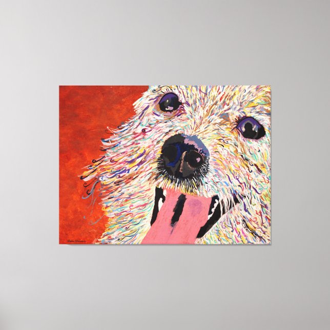 Art by Debbie Davidsohn - Dog Art - Wrapped Canvas (Front)