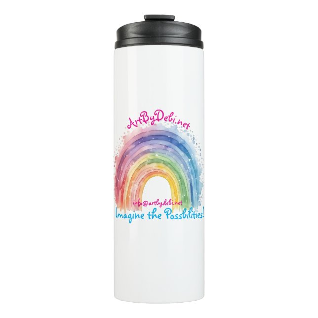 Art By Debi, Rainbow Thermal Tumbler (Front)