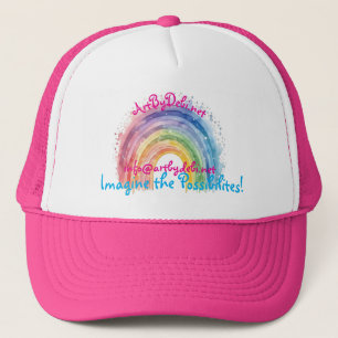 Art by Debi, Rainbow Trucker Hat