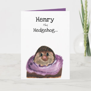 Art by Heather Henry the Hedgehog Birthday Card