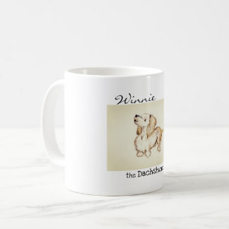 "Art by Heather" Winnie  the dachshund 11oz mug