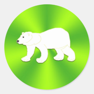 Art by Kids - Polar Bear Stickers Round