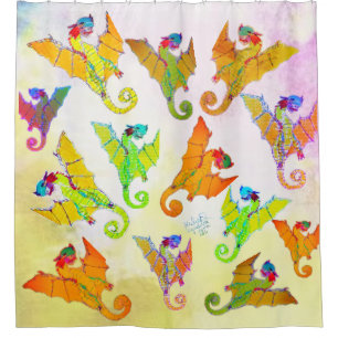 Art by Micheal Dragon Shower Curtain
