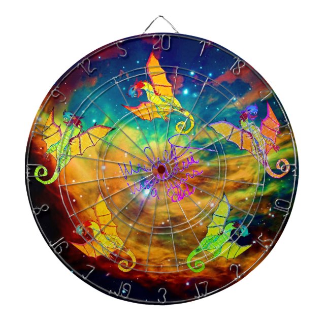 Art by Micheal Galaxy Dragons Dartboard (Front)