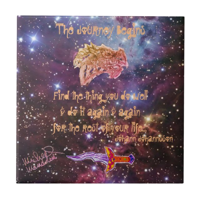 Art by Micheal The Journey Begins Ceramic Tile (Front)