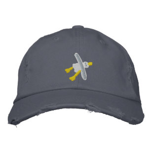 Art Cap: Scruffy Seagull Design Embroidered Hat