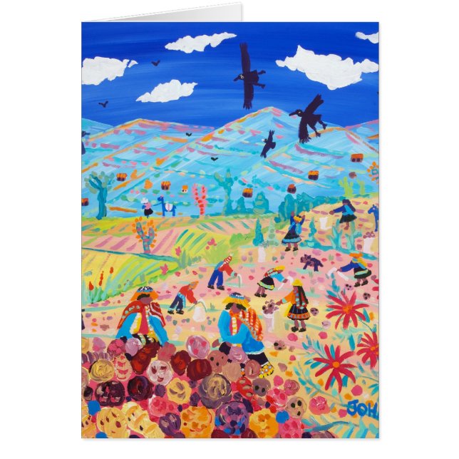 Art Card: Andean Potato Pickers, Amaru, Peru (Front)