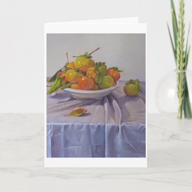 Art Card Blank Greeting Card "Persimmon Plenty" (Front)
