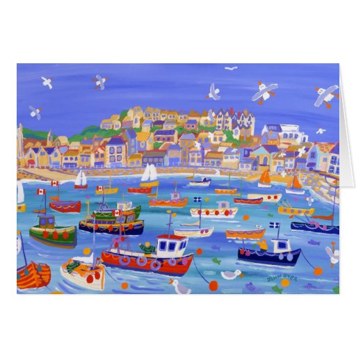 Image of Art Card: Boats in the Harbour, St Ives Cornwall
