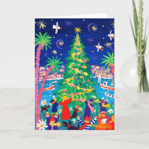 Art Card: Christmas Lights and Carol Singers Holiday Card