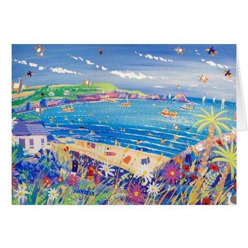 Image of Art Card: Family Fun, Mother Ivey's Bay, Cornwall