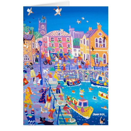 Image of Art Card Happy Holidays, Fowey by John Dyer
