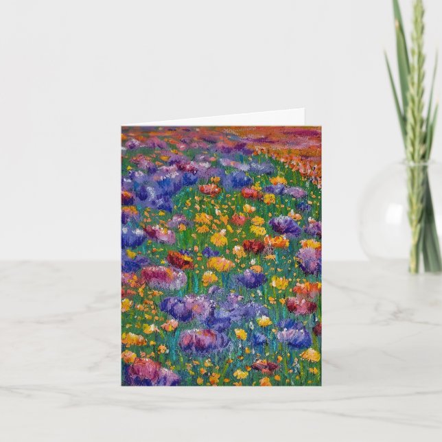 Art card "Painted Dreams" Friendly flowers!   (Front)