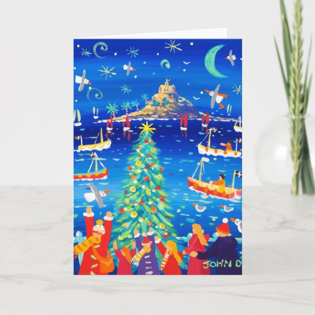 Art Card: Singing around the Tree, Mounts Bay Holiday Card (Front)