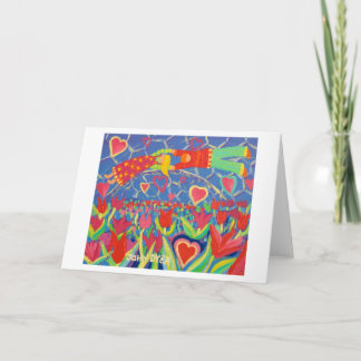 Art Card: Temptation in the Tulips. Valentine's Holiday Card