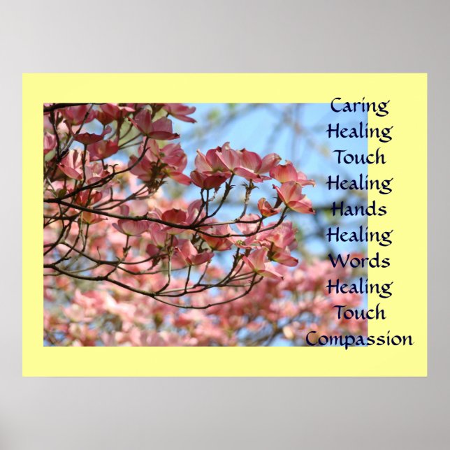 Art Caring Healing Touch Hands Word Prints Framed (Front)