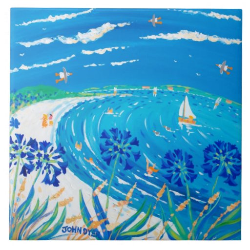Image of Art Ceramic Tile: John Dyer Scilly Blue View Tile
