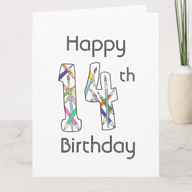 Art Class 14th Birthday Card (Front)