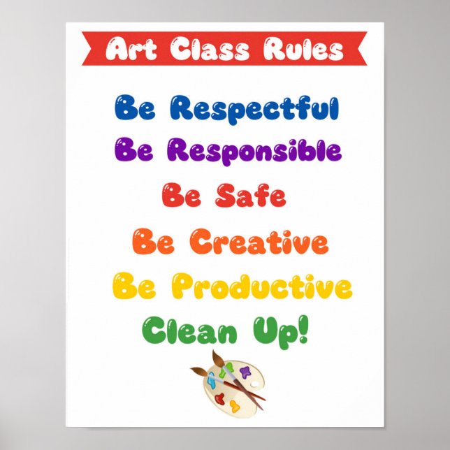ART Class Rules (in Colours) - Poster (Front)