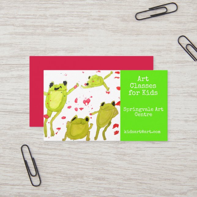 Art Classes for Kids business Business Card (Front/Back In Situ)