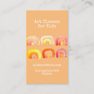 Art Classes for Kids business rainbow Card