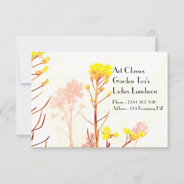 Art Classes Ladies Luncheon Garden Tea's Invitation (Front)