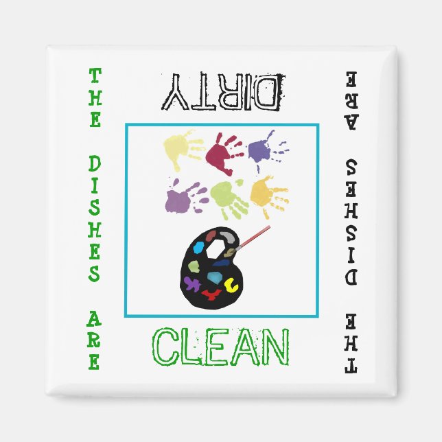 Art Clean Dirty Dishwasher Magnet (Front)