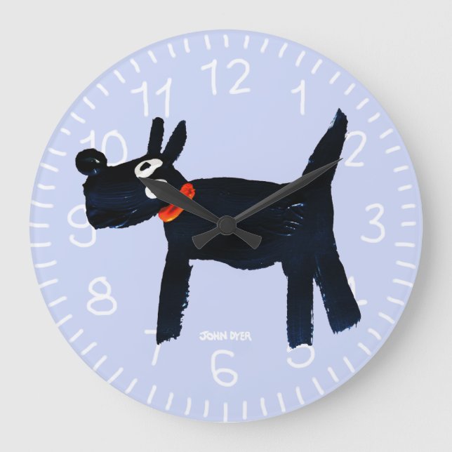 Art Clock: John Dyer Scotty Dog Large Clock (Front)