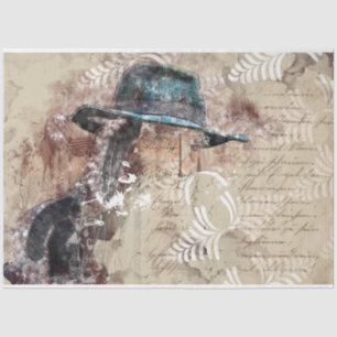 Art Collage 11 Girl 20x30 Decoupage Tissue Paper