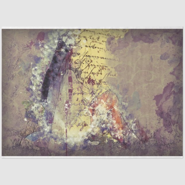 Art Collage 14 Background 20x30  Decoupage  Tissue Paper (Front)