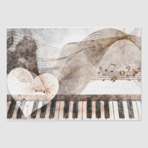 Art Collage Music Piano 30 Decoupage Tissue Paper