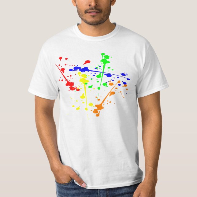 Art, colourful Paint splash abstract art T-Shirt (Front)