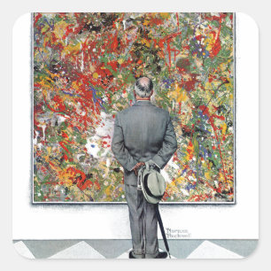 Art Connoisseur by Norman Rockwell Square Sticker