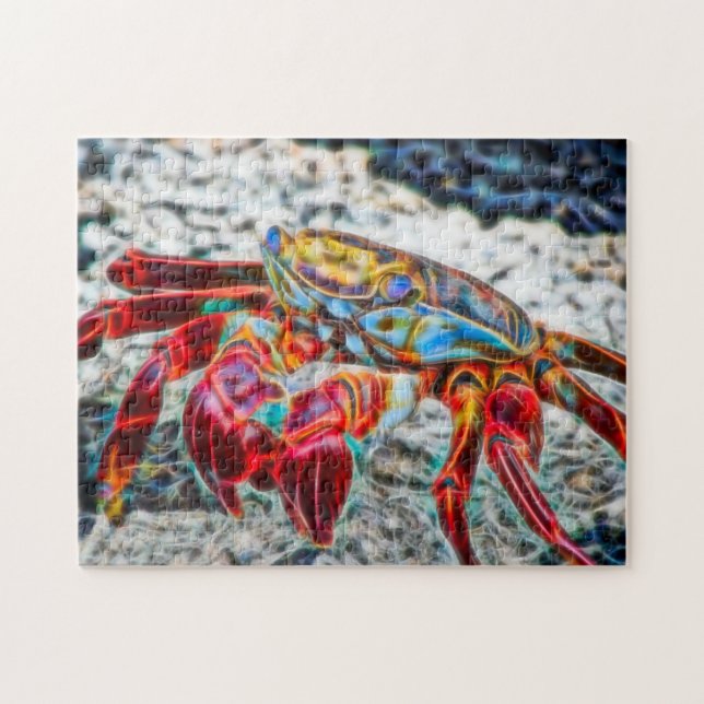 Art Crab on the Sand Sea Life Jigsaw Puzzle (Horizontal)