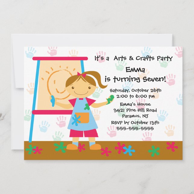 Art & Craft Birthday Party Invitation (Front)