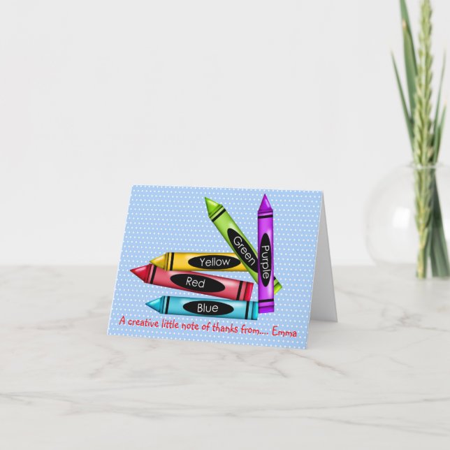 Art  Crayons Thank you Note cards (Front)