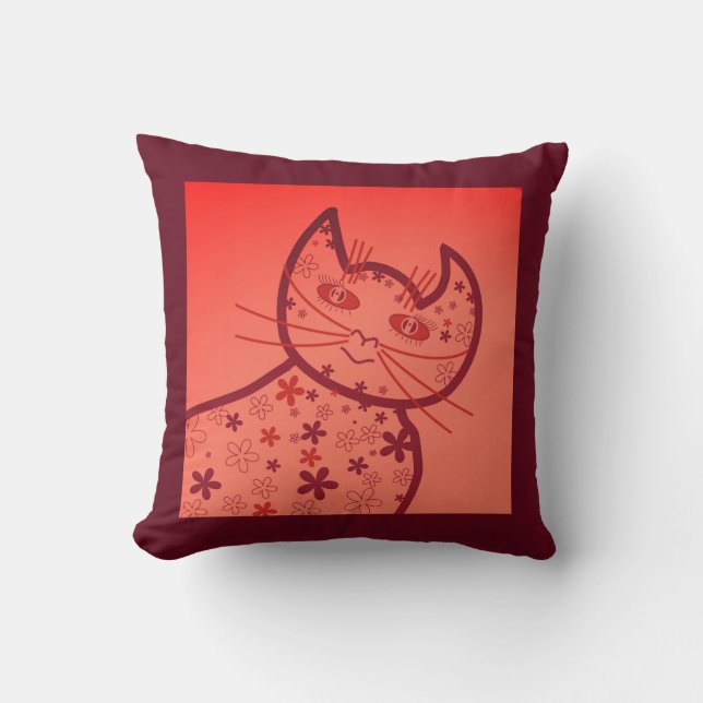 Art ,Cute Cat Clipart Cushion (Front)