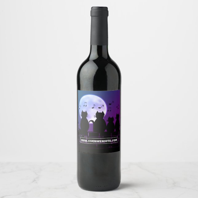 Art ,Cute Cat Clipart,personalised Wine Label (Front)